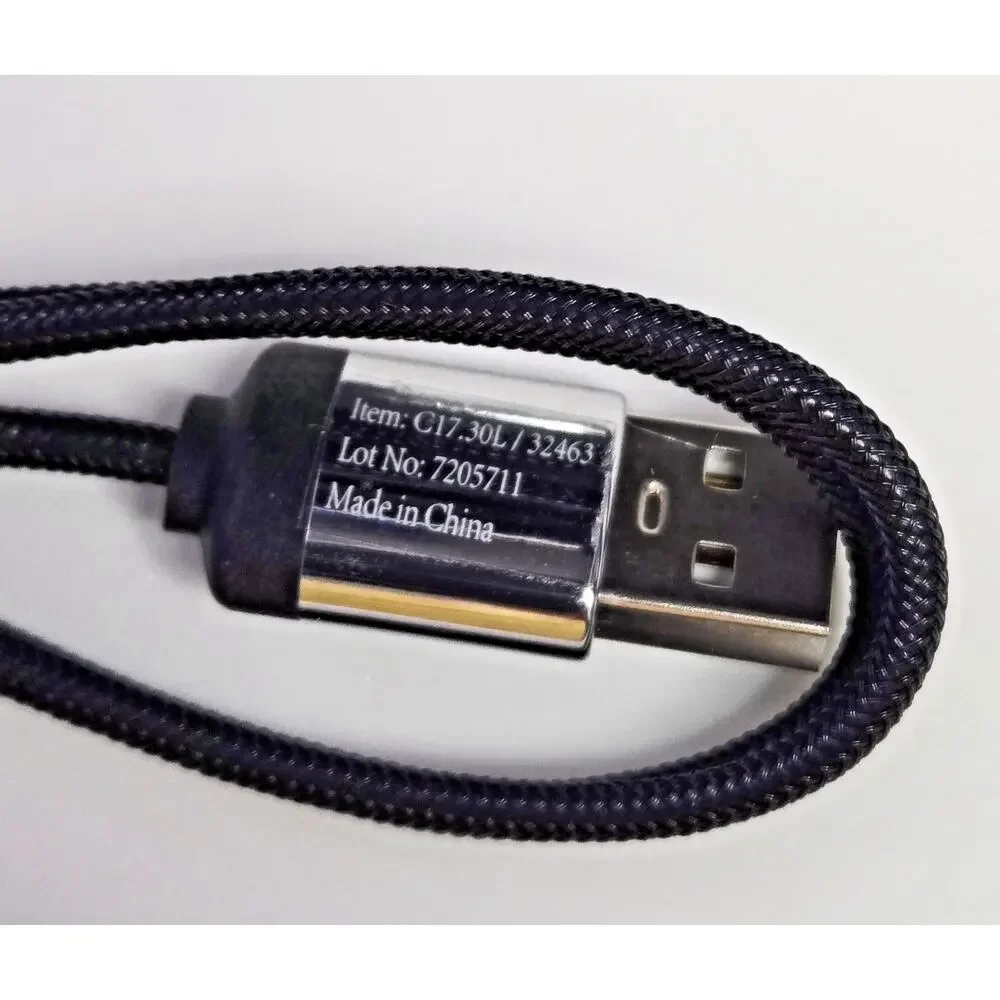 3-in-1 USB Charging Cable Hub Braided | USB-C 8-Pin Micro-USB | Overstock Black
